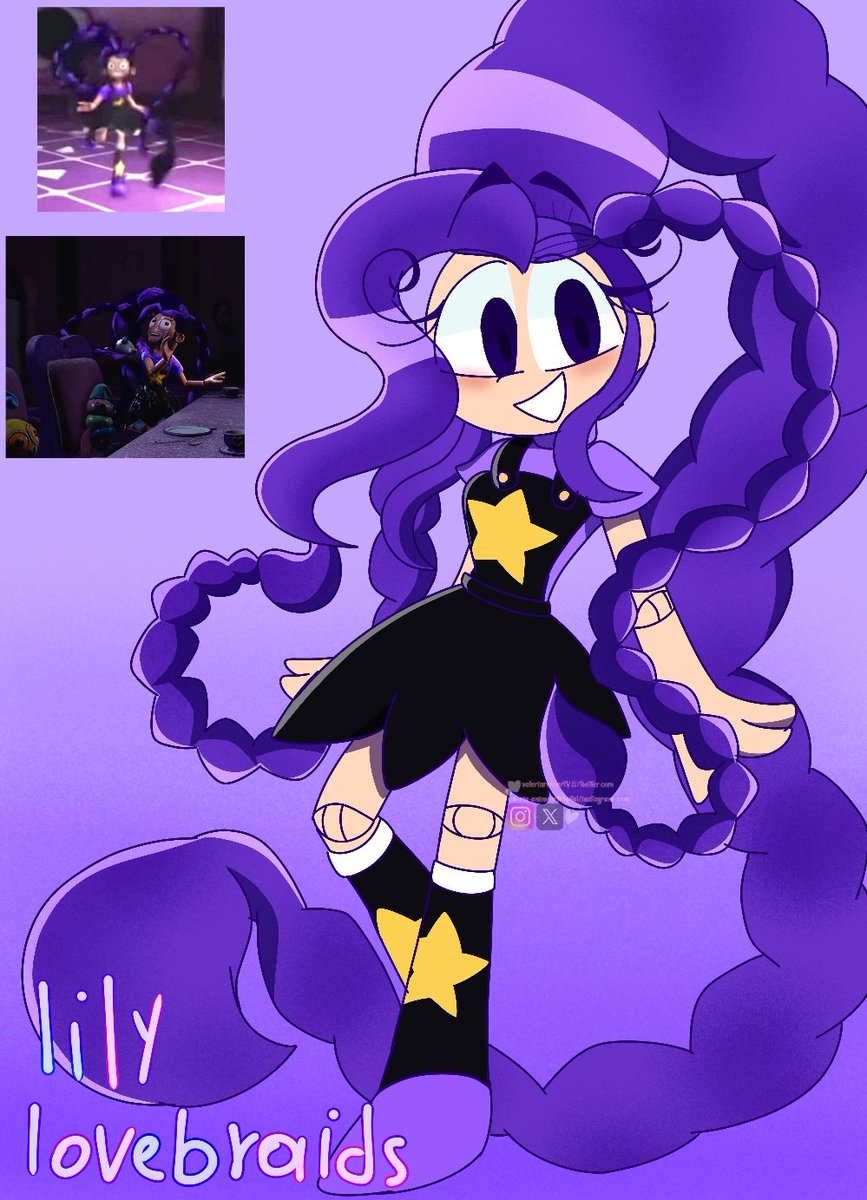 Oh my god, Lily looks amazing! This is one of my favorite #poppyplaytime characters that I can't wait to see in the game.💜⭐#lilylovebraids #ibisPaintX #fanart #poppyplaytimechapter5