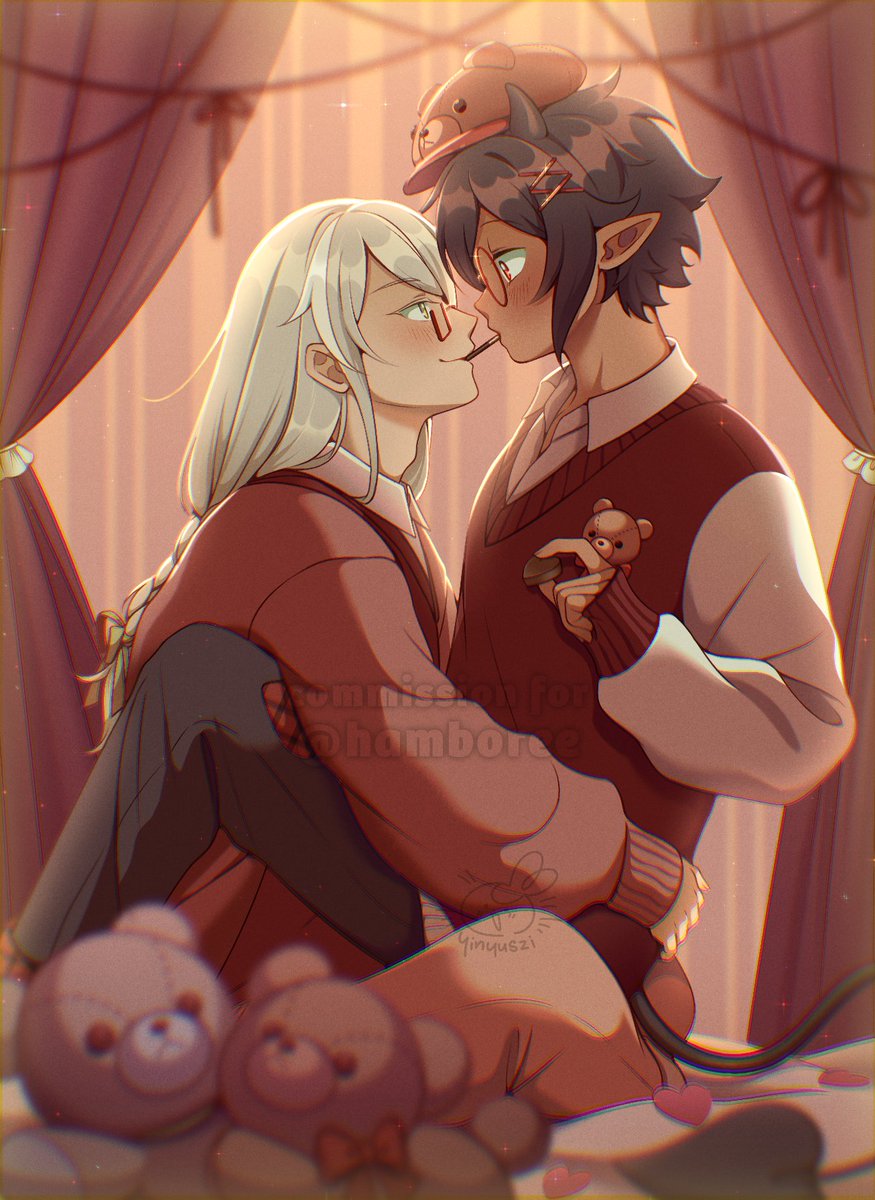 「valentine's commission for @/hamboree」|＊ m e e k o ＊のイラスト