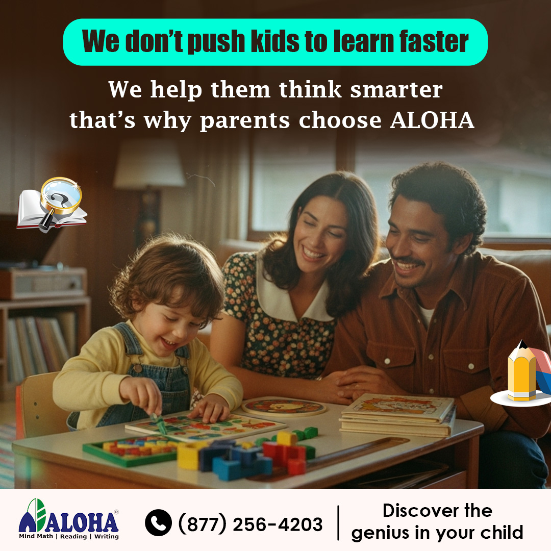 Smarter thinking starts here.
ALOHA enhances concentration, problem-solving, and confidence.
👉👉alohamindmath.com
📞📞(877) 256-4203
 #ALOHALearning #ALOHAPrograms #EarlyEducation #Math #Reading #Writing #AfterSchoolProgram #ALOHA #usa #ALOHAchamp #kids #ProblemSolvers