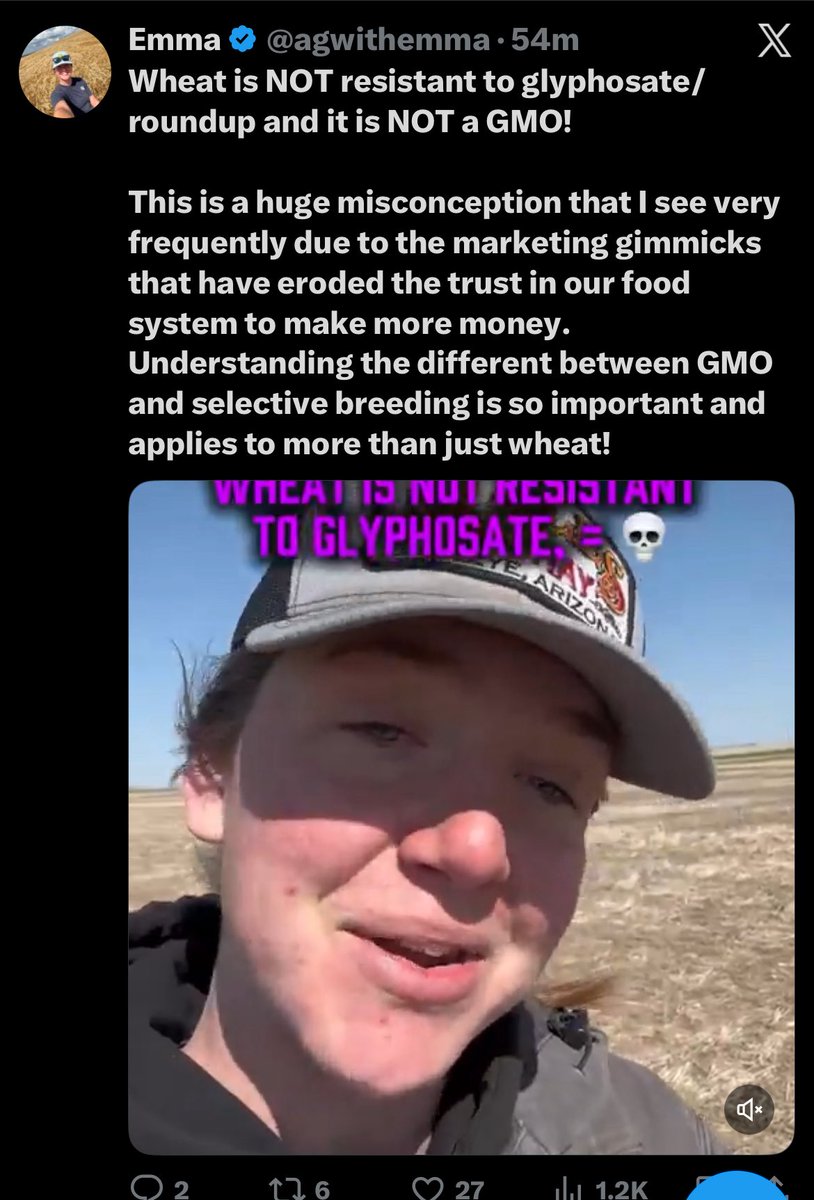 My god someone shut her up.   Yea I’m being harsh but she doesn’t have an agronomic bone in her body.  She’s a monkey steering wheel holder.  She doesn’t need to be speaking for ag and GMOs.   Just as bad as farm babe.
