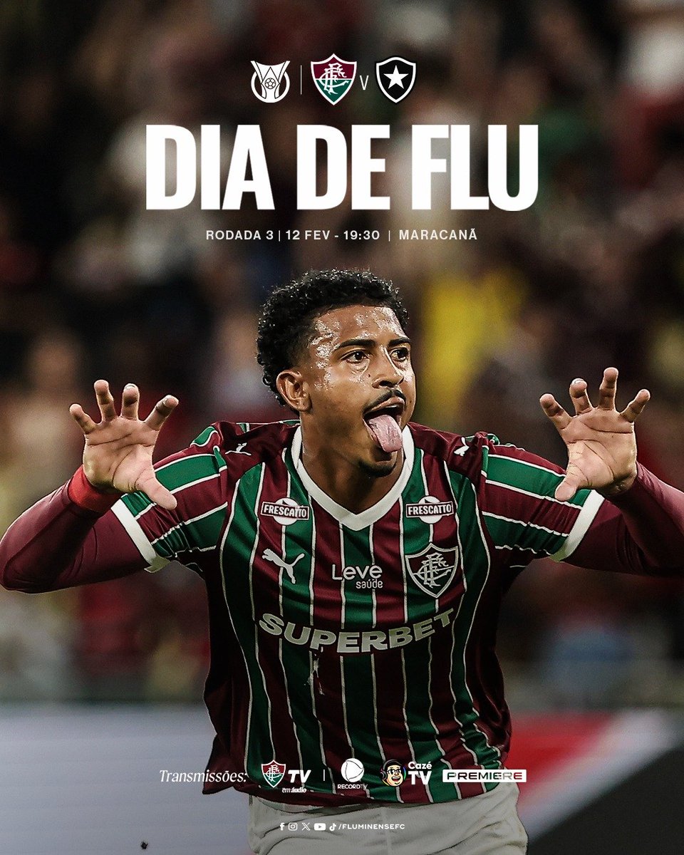 FluminenseFC's tweet photo. 🎵 MEU CORAÇÃO ACELERA
VENDO O MARACA CANTAR 🎵

#DIADEFLU E CLÁSSICO VOVÔ! Às 19h30, o #TimeDeGuerreiros recebe o Botafogo no Maraca, pelo @Brasileirao! PRA CIMA, FLUMINENSE! 🇭🇺🇭🇺🇭🇺 https://t.co/QEQY0O1cEU