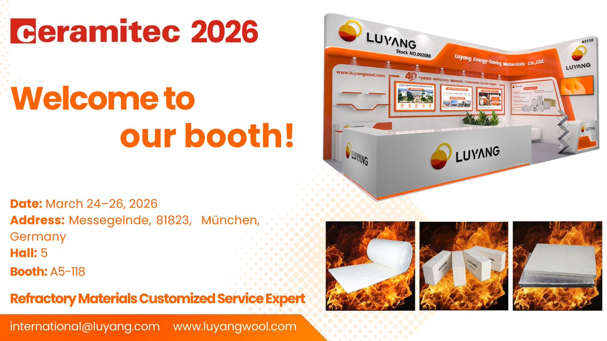luyangwool's tweet photo. We’re heading to Germany for one of Europe’s most influential ceramics industry events.
Join us at Messe München to explore advanced high-temperature insulation solutions designed to improve kiln efficiency, reduce energy consumption, and enhance operational reliability. https://t.co/9BwbdiAT0o
