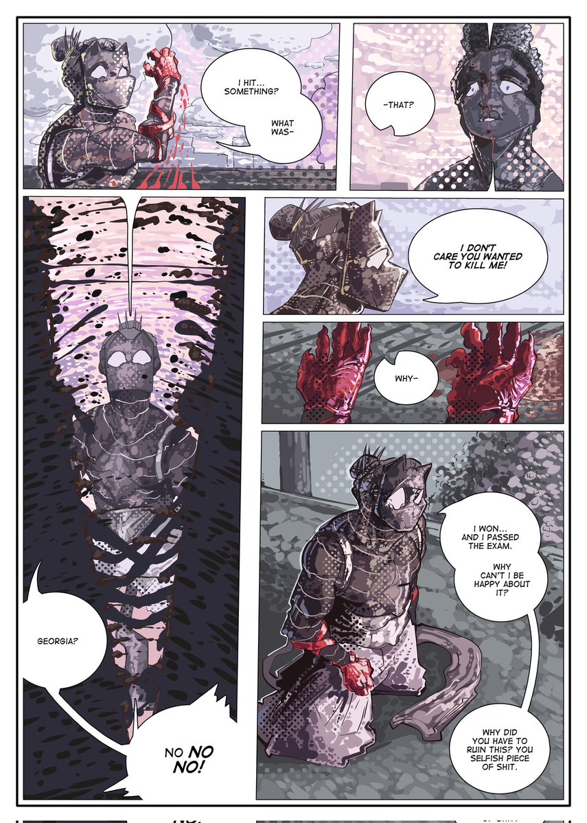 Day 155 of posting my comic here until <a href="/ImageComics/">Image Comics</a> distributes it ( god comic con is so close, i've got so much shit to draw )
MASK ON!!! Ch. 31 Pg. 17-20
maskon-comics.com/read-mask-on