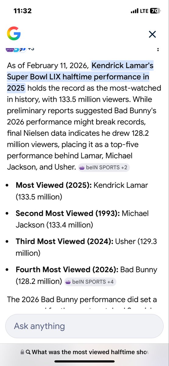 SueElizabeth19's tweet photo. @Variety It wasn’t the most watched https://t.co/p4xN5nCRl8