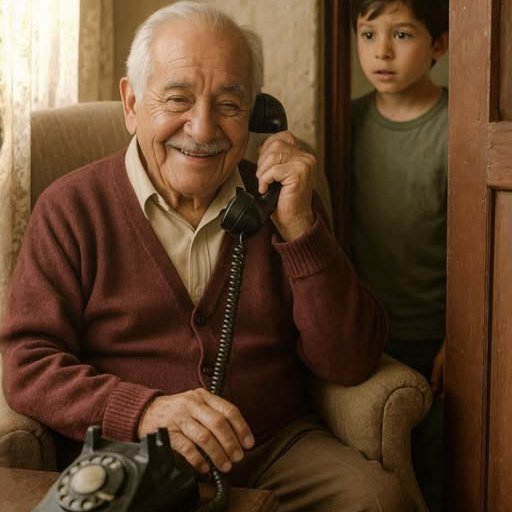 —¿Por qué marcas tu propio número de teléfono todos los días, abuelito?   
  El niño lo veía hacerlo siempre.   

El abuelo se sentaba en su sillón favorito, tomaba el teléfono de casa… y marcaba su propio número.    
  Dejaba sonar unas cuantas veces… y luego colgaba.

  Esa