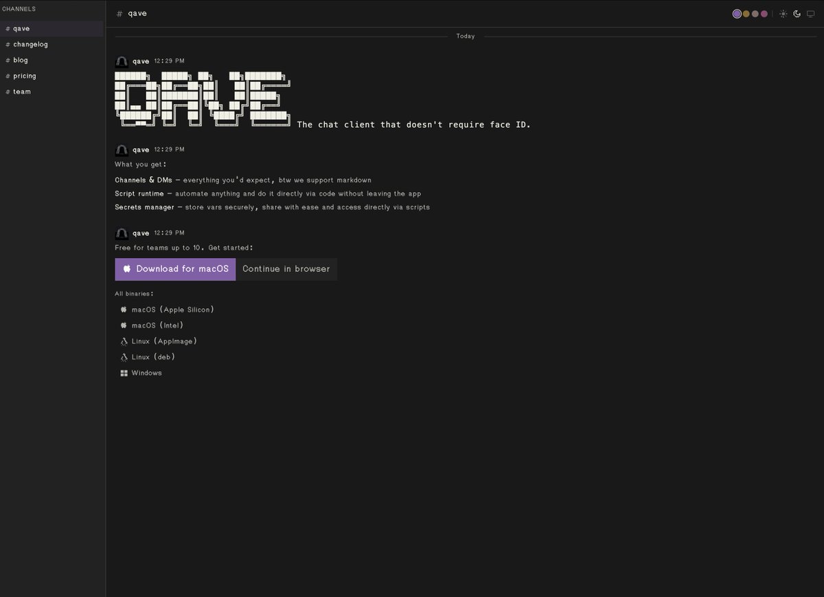 qavernX's tweet photo. We built a Slack alternative so you can do ChatOps with code without the need of a server or vendor bots. Here's some of the things we've learned. https://t.co/FXEoTm46Hn