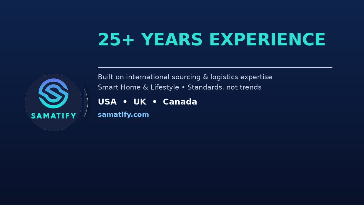 samatify's tweet image. SAMATIFY isn’t a new idea.
We brought 25+ years of international sourcing &amp;amp; logistics expertise online in 2024 — and built a Smart Home &amp;amp; Lifestyle brand around standards, not trends.
USA • UK • Canada

#SAMATIFY #QualityOverQuantity #usa
