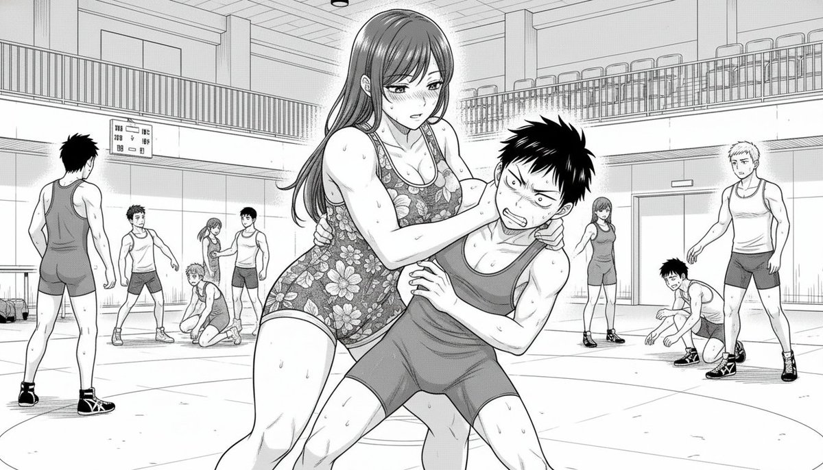 憧れの女先輩とレスリング！

「ねえ、私の練習パートナーやりたいんでしょ？もっとしっかりしなさいよ！」

「く、くそおおっ！」