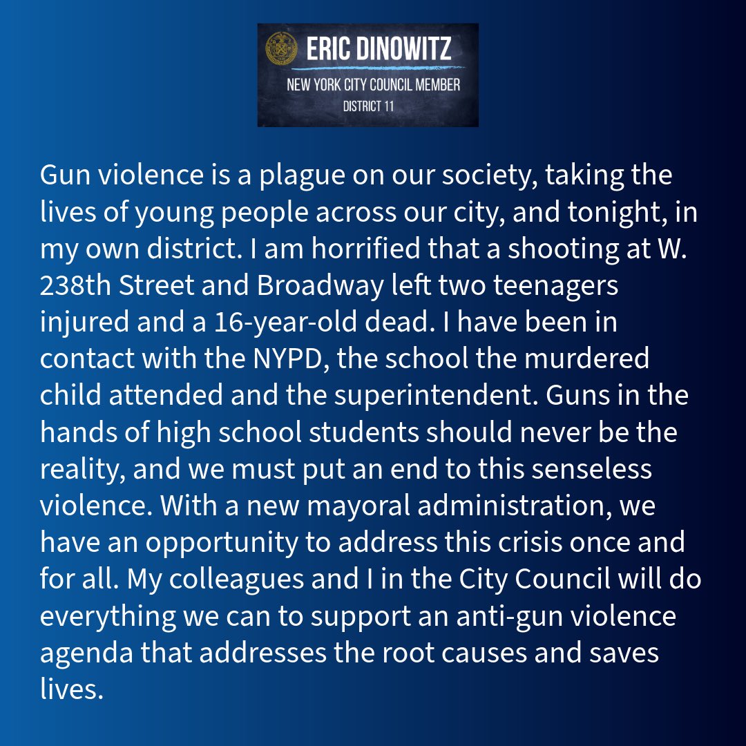 Council Member Eric Dinowitz tweet media