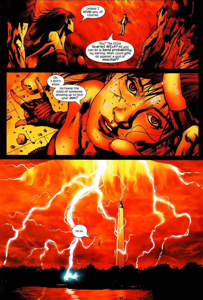 Hoppydoesntread's tweet photo. Also probably the best version of Scarlet Witch’s powers I’ve ever seen? https://t.co/u2asrSFeio
