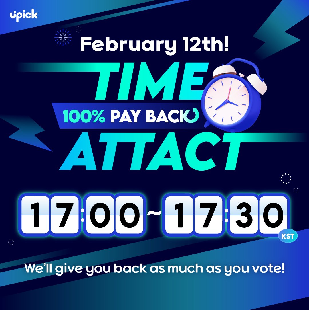 📢 UPICK TIME ATTACK TODAY — 17:00-17:30 KST

✨️ Use time attack events to level up your accounts faster and get back 100% of the jams you dropped during the event! ✨️

#ALPHADRIVEONE #알파드라이브원 #ALD1 #알디원