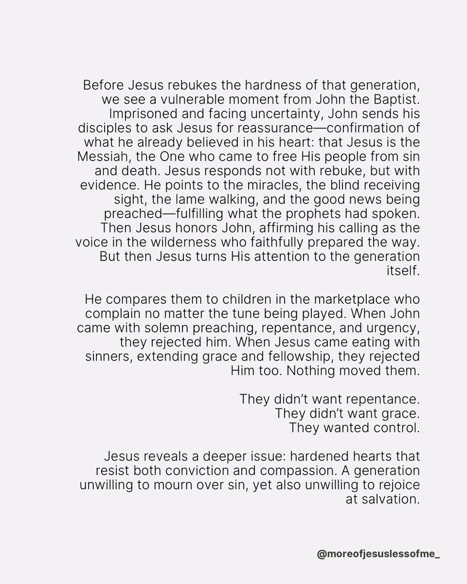 Lessofme73's tweet photo. The warning echoes even now—when truth confronts us, or when grace invites us, will we respond? Or will we sit unmoved, demanding that God move to our rhythm instead?The issue was never the message. It was the posture of the heart.

#jesuslovesyou #hearts #goodnews #salvation https://t.co/oq0fXd2K2L