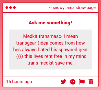 Snowyllama1's tweet photo. hell yeah i love trans medkit https://t.co/ekBCWTIeUo