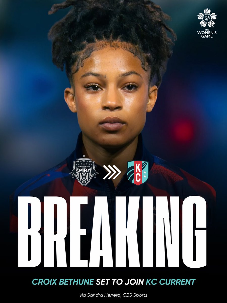 WomensGameMIB's tweet photo. CROIX BETHUNE TO KC 🚨

USWNT midfielder and 2024 NWSL Rookie and Midfielder of the Year Croix Bethune joins NWSL Shield Winners Kansas City from the Washington Spirit, via @Sandherrera_, CBS Sports. https://t.co/BN32svkoi1