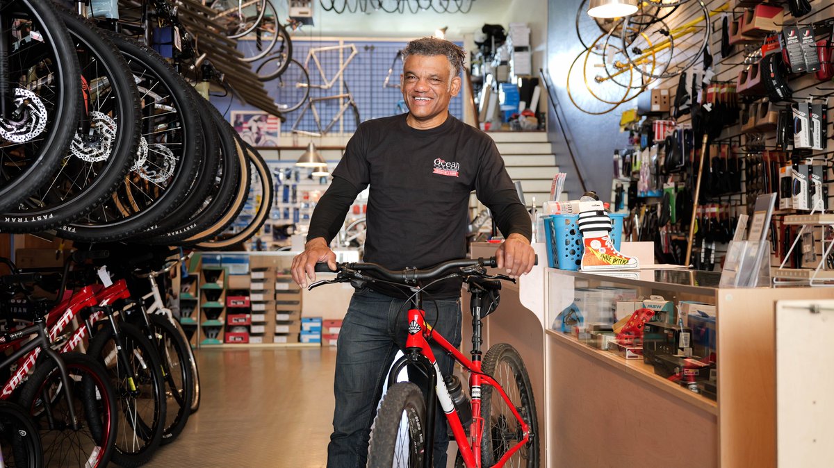 February is Black History Month. Recognizing Ocean Cyclery (1935 Ocean Ave) &amp; Jeff Taliaferro for 30+ years of dedication to riders and the Ocean Ave community. A proud SF Legacy Business supporting access, connection &amp; local pride. oceancyclery.com #BlackHistoryMonth