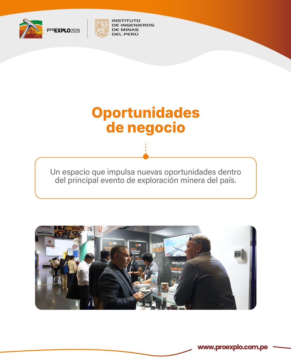 Pro_Explo's tweet photo. 👉 Inscríbete aquí y participa en proEXPLO 2026: https://t.co/i3RjRv2jF7

📅 04 al 06 de mayo de 2026 
📍 Centro de Exposiciones Jockey – Lima

#proEXPLO2026 #CoreShack #ExploraciónMinera #MineríaDelFuturo #IIMP https://t.co/qRjPex9d9q