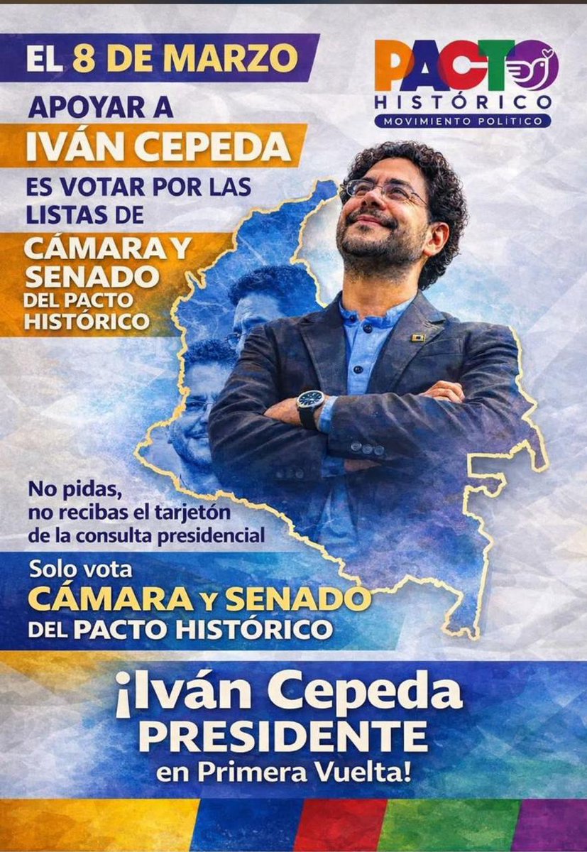 Baldor2014's tweet photo. @IvanCepedaCast LA REVOLUCIÓN ÉTICA ES ANTIRRACISTA: IVÁN CEPEDA @IvanCepedaCast Presidente Téngalo Presente 
8 de marzo vota @PactoCol Senado y Cámara 
@carolinacorcho 
@MafeCarrascal https://t.co/YMl2F4H63Y