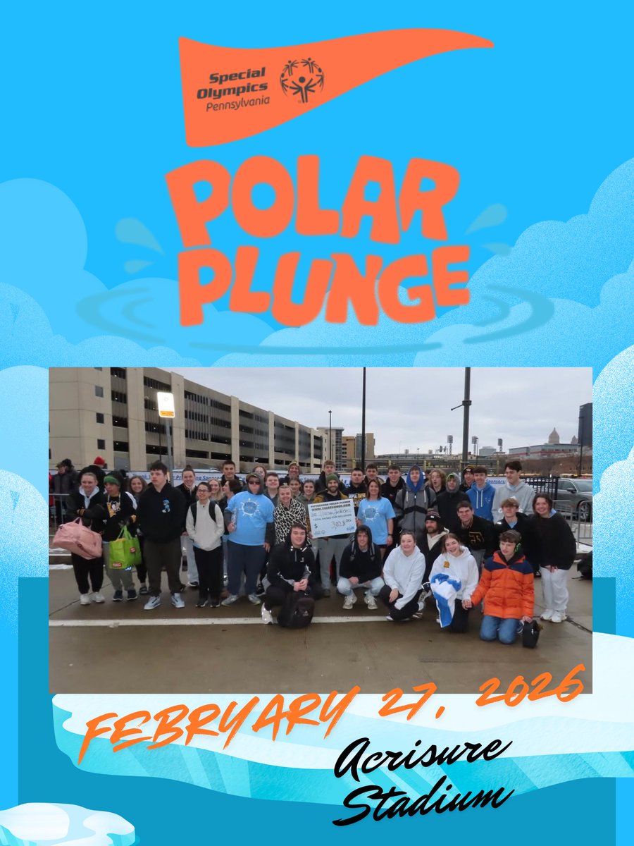 wjhsd's tweet photo. TJHS, a proud Special Olympics Unified Sports® member, is taking the Polar Plunge on Feb. 27, 2026 at Acrisure Stadium!   Last year we raised $3,028 — help us beat it!  Donate: https://t.co/anFDJ8tVBe https://t.co/k1Jf1s95hO