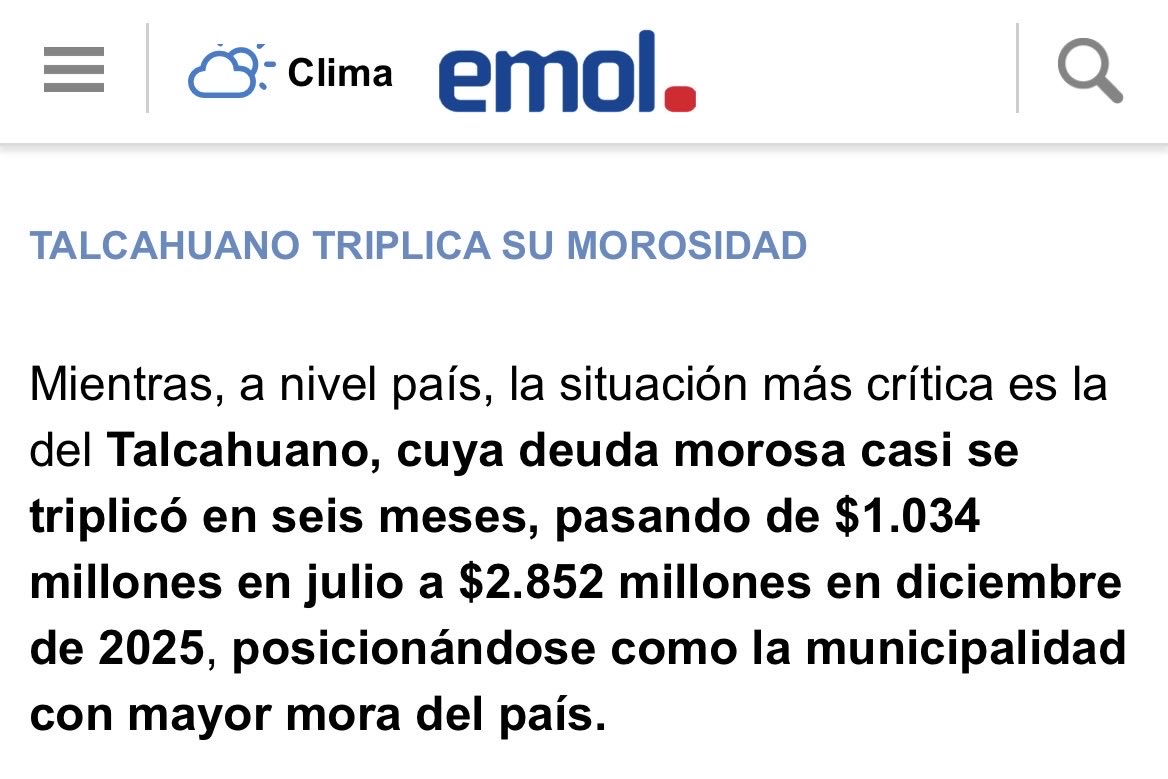 La gestión del Alcalde Saavedra en Talcahuano de mal en peor, aumentando de manera sostenida la deuda del municipio … habrá que pedir un Administrador Provisional para la Alcaldía también quizás???