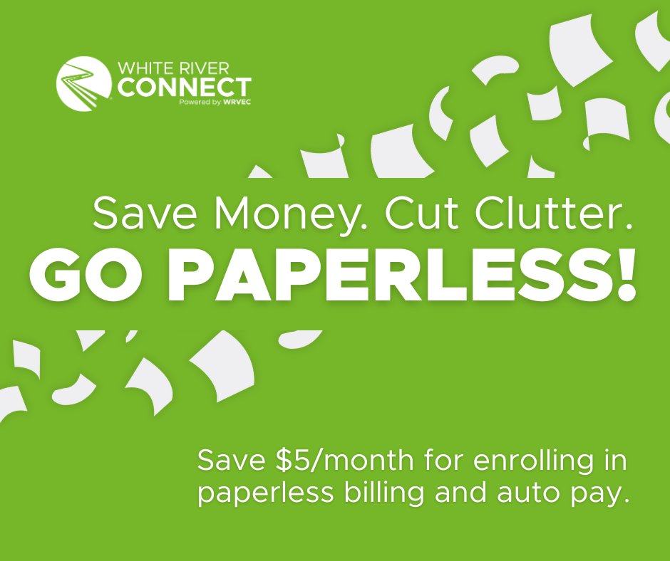 WR_Connect's tweet image. Are you taking advantage of our $5/month discount?! Sign up for paperless billing &amp;amp; autopay today to save money and cut clutter in your home! 📷