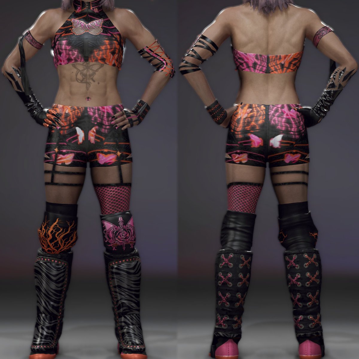 KIKO_2K_'s tweet photo. 𝐓𝐇𝐄 𝐌𝐀𝐂𝐇𝐈𝐍𝐄 𝐓𝐇𝐀𝐓 𝐁𝐋𝐄𝐄𝐃𝐒.
————
(tag attires from AMOP 3)
#WWE2K25
#WWE2K26 https://t.co/FTGNvrOFk6