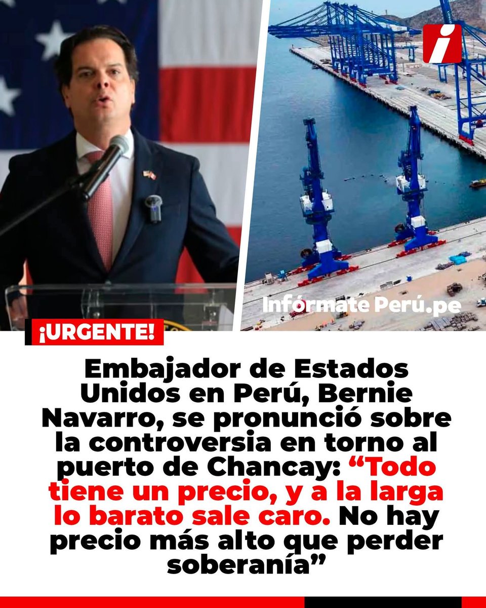 LA REACCIÓN DEL EMBAJADOR DE ESTADOS UNIDOS TRAS LAS ACCIONES CHINAS EN EL PUERTO CHANCAY 👇
