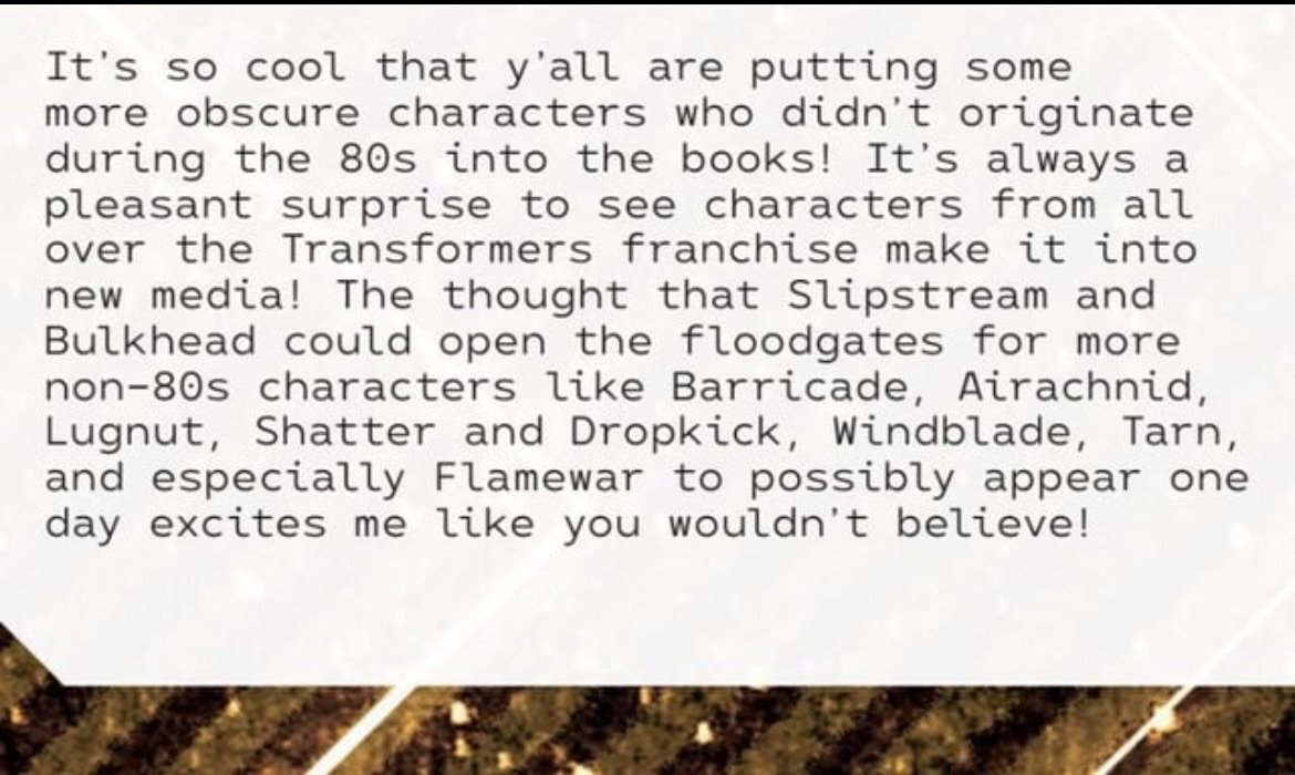 TopOfSkyboundTF's tweet image. Kirkman teases that more none G1 characters could join the cast 👀
