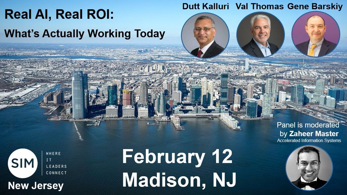 AISWW's tweet photo. Most #AI conversations are just hype; tonight we are getting into the #results: https://t.co/KGFlP7j3l7

Join @zkmaster and @SIMNJ tonight for a candid conversation on the shift from AI experimentation to real-world #ROI. 

You won't want to miss this!

#NJSIM #AIStrategy https://t.co/L839DJ2n5e
