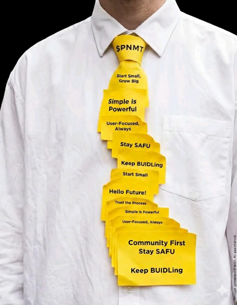 Wear your future. Think $PNMT. 🚀

Every step, every thought, every strategy points to one thing: GROWTH. We're building, we're focused, and we're just getting started.

🔹Start Small, Grow Big
🔹Simple is Powerful
🔹User-Focused, Always
🔹Stay SAFU
🔹Keep BUIDLing
🔹Trust the