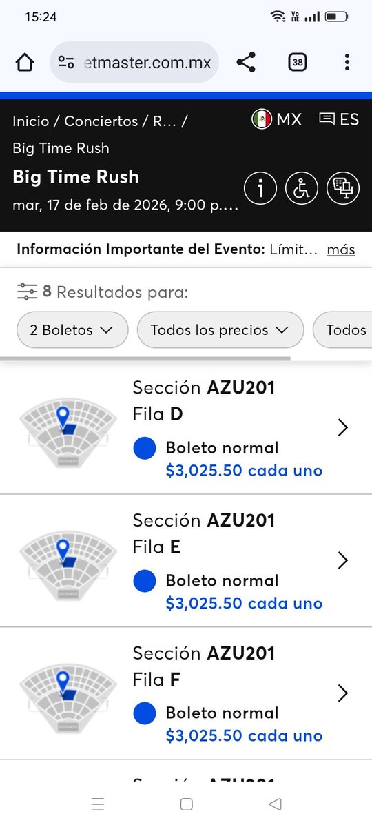 AnggelesMay's tweet photo. Acaban de liberar boletos para la zona azul 💙, para el concierto de Big Time Rush en Guadalajara. El 27 de febrero en el auditorio Telmex. @FansBTRmexico @rus https://t.co/L4nLiZqQoh