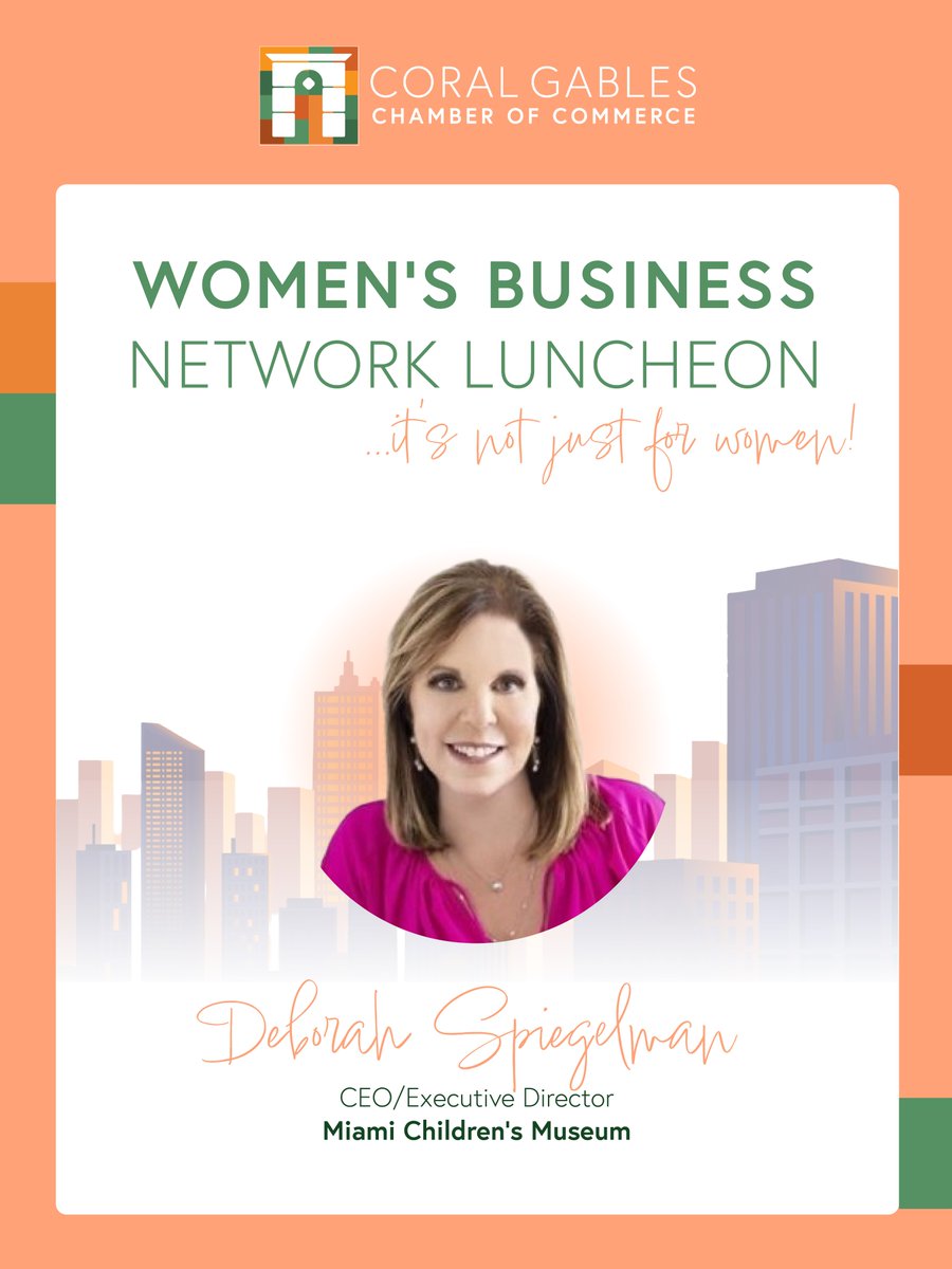 gableschamber's tweet photo. Deborah Spiegelman, CEO &amp; ED of @MiChiMu headlines our next Women's Business Network Luncheon. 

Register today: https://t.co/BMSdSePdOG https://t.co/byqbbAdvqN