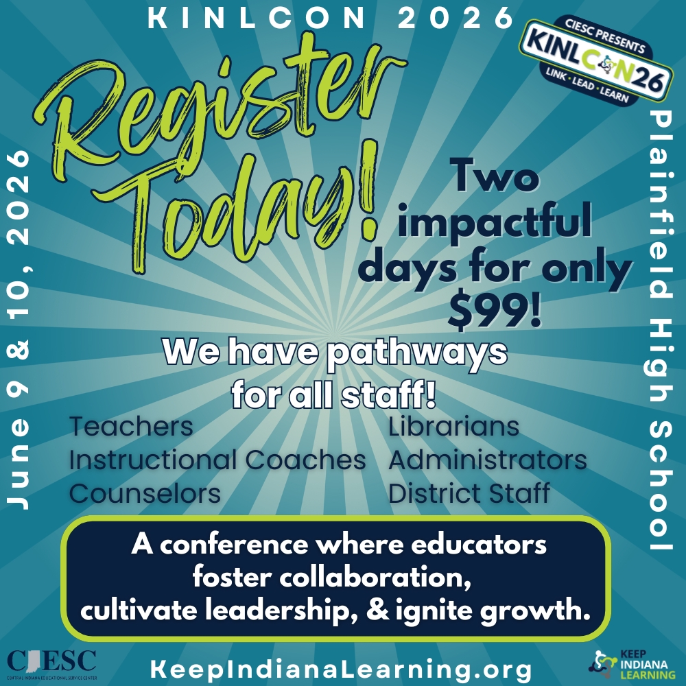 Don’t wait! #KINLCon 2026 is coming to Plainfield High School on June 9-10. We’re Linking, Leading, and Learning - and the first 15 paid registrants get into the First Night Fun event for FREE! 🏆 Think trivia, food, and prizes. Secure your spot now: KeepIndianaLearning.org/KINLCon