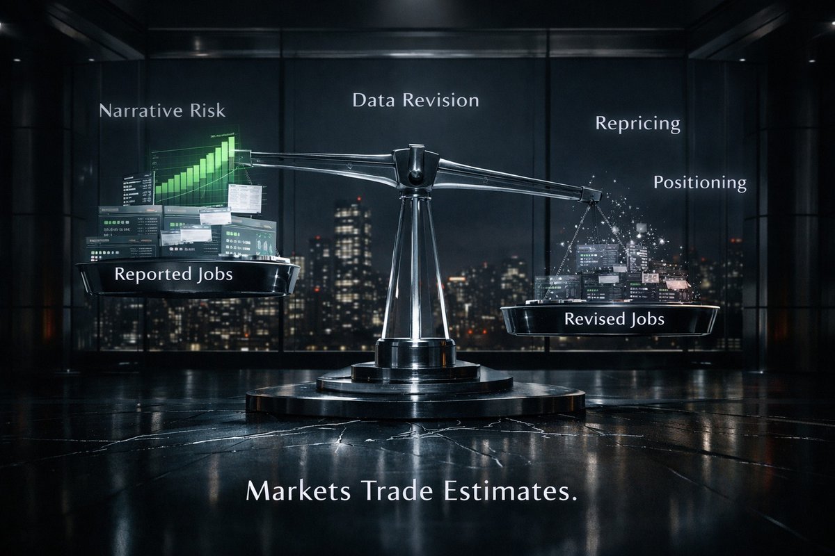 NKDAdvisory's tweet photo. 862,000 jobs were revised away.

Not a shock.
A reminder.

Markets trade estimates — until revisions force repricing.

If your portfolio assumes labor “resilience” is stable, you’re making a data-accuracy bet whether you realize it or not.

We stress-test for revision risk. https://t.co/Hzx0apv6nv