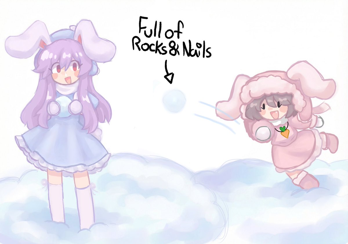 Bunny snow ball fight