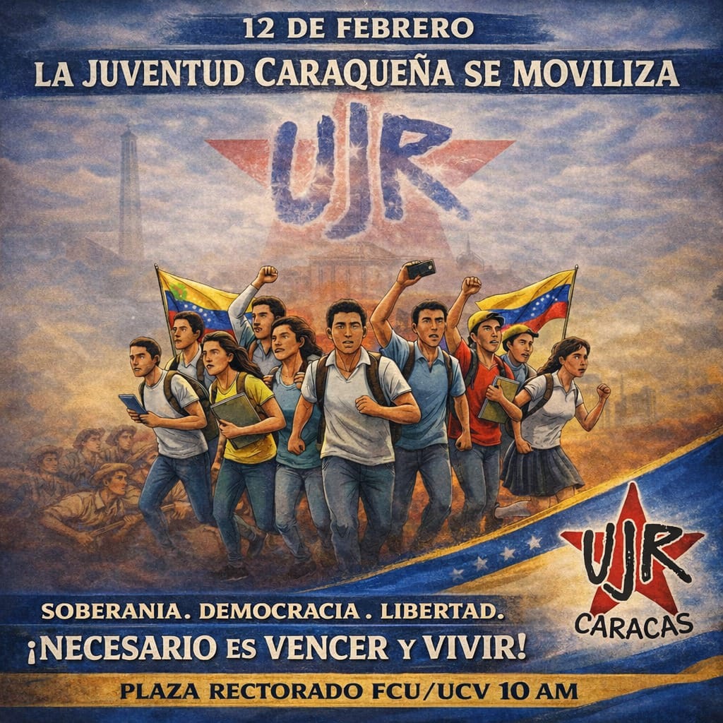 Bandera_Roja's tweet photo. ¡Este 12 de febrero, la historia siempre se escribe en la calle! 🚩
​@UJR_BanderaRoja convoca al FCU-UCV. En el Día de la Juventud, honramos nuestra gesta histórica contra la tiranía con lucha y resistencia.
#NiTutelajeNiDictadura 
#PorLaSoberaniaYLaDemocracia https://t.co/5MChr3nxLW