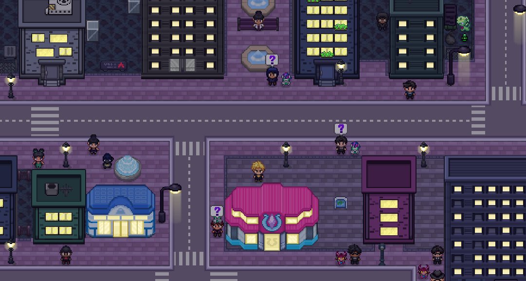 Experimenting with Lighting illusions using Tilemap layers. 💡#gamedev #pixelart #madewithunity

Gives the city a cool night life vibe that takes me back to Pokémon Gold &amp; Silver...