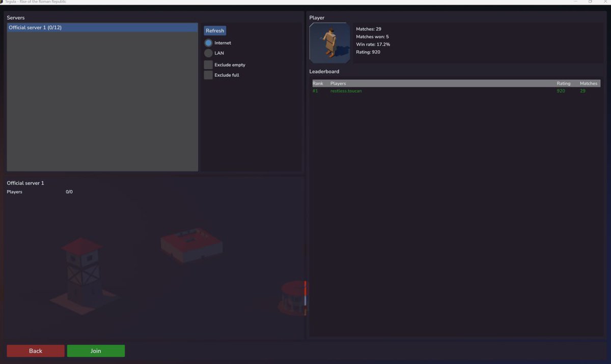 Leaderboard, profiles and proper matchmaking in the works for that ladder anxiety ;) #eSports #gamedev #rts #Pvp