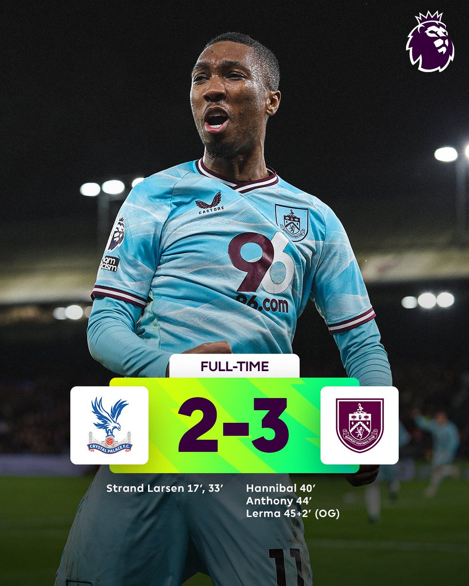 Three points 🔐

<a href="/BurnleyOfficial/">Burnley FC</a> complete a magnificent comeback against Crystal Palace! 👏