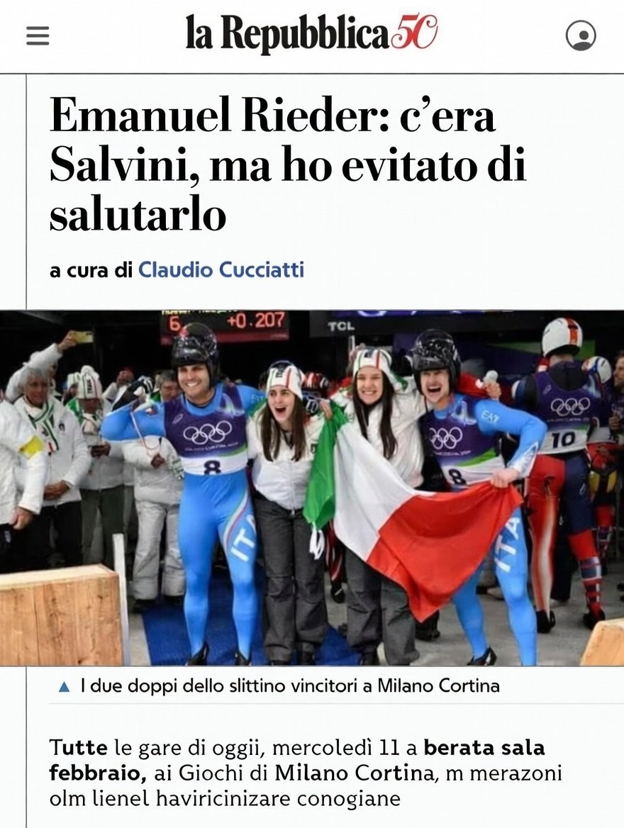 ah ecco...
#slittino #Salvini #Salviniportasfiga #Olimpiadilnvernali2026