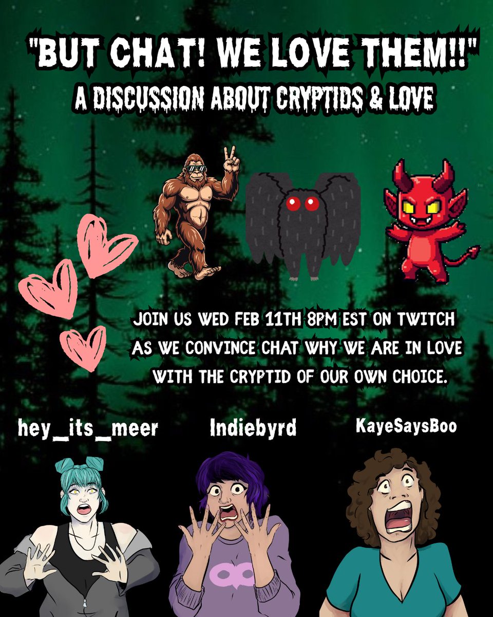 cosplaybyrd's tweet photo. Hey yoooooou guuuuuuyyyyssss!!

It's Wednesday!! Today is another discussion stream with @KayeSaysBoo and
@hey_its_meer !!

We are bringing a cryptd date to dinner! Will they pass the vibe check? Come agree or disagree with our selections tonight at 8pm EST!!

 https://t.co/JvoTLLAdq0