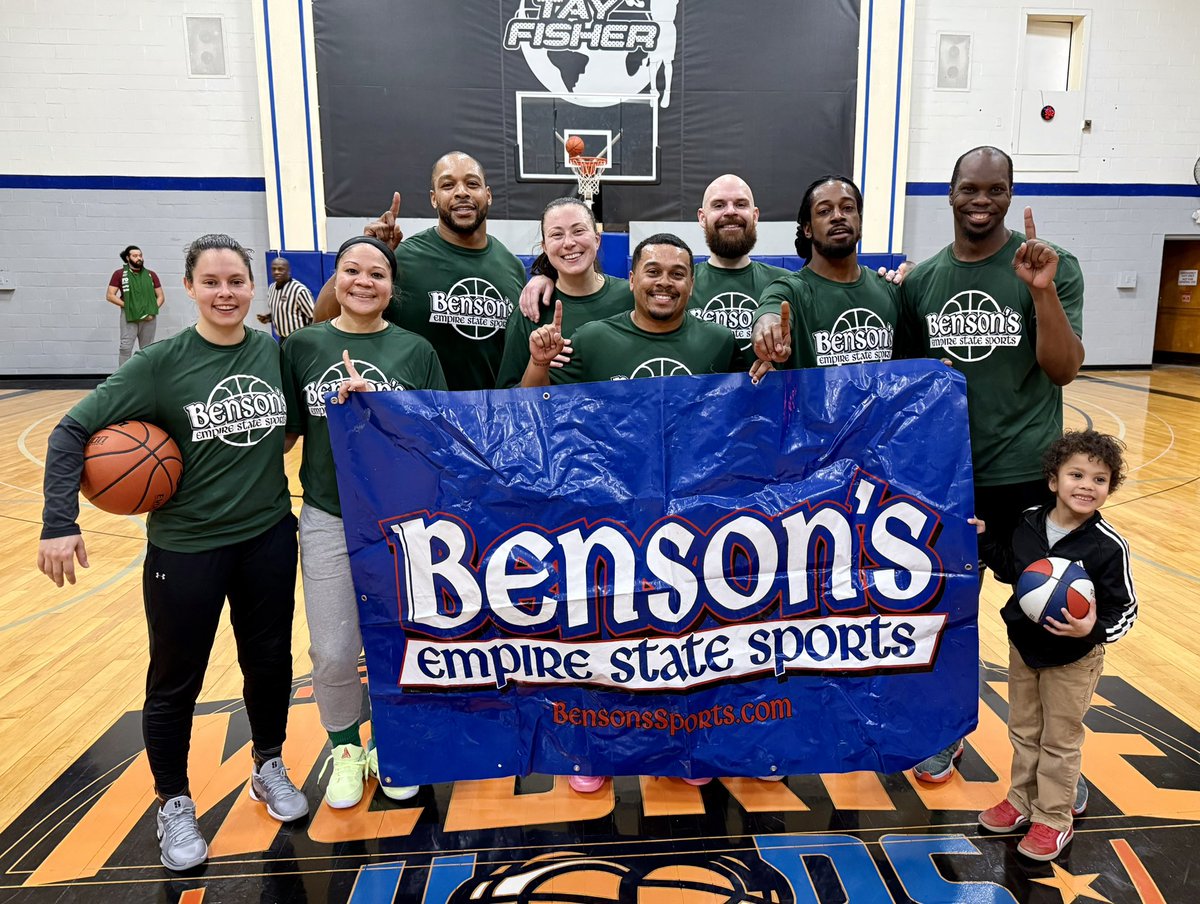 BensonsESS's tweet photo. Congratulations to Moe’s Crew!  Benson’s Basketball Coed Comp Fall Champions!  Co-MVPs:
Maurice Greene and Preston Beverly,
Coach of the year: Frankie Pearson.  Great avenging of your only losses in season! https://t.co/luK519AsTT