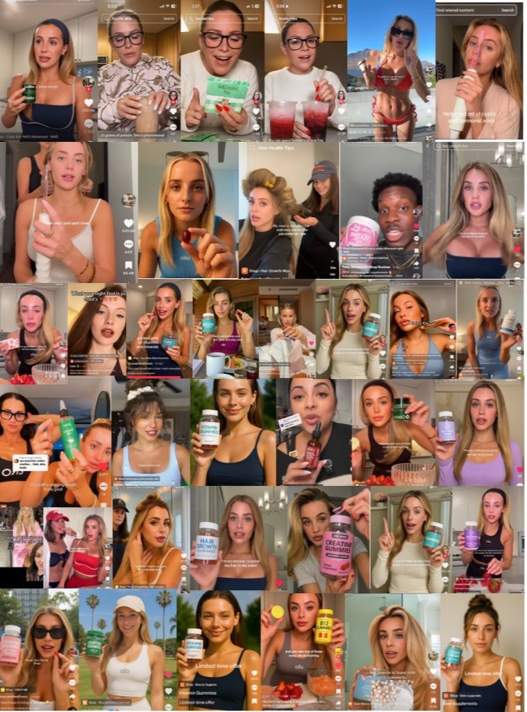 UGC ad thumbnail grid