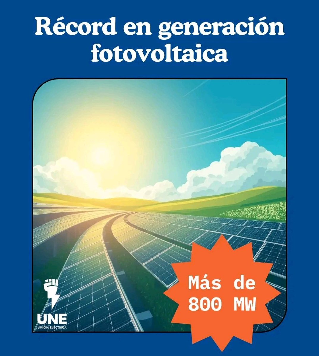 ¿CÓMO APOYAR MÁS A CUBA? 🇨🇺
– Gobiernos y organizaciones que apoyen la transición energética.

⚡ Hoy Cuba alcanzó un nuevo record de generación fotovoltaica. Aunque sigue siendo insuficiente y los apagones se mantienen diariamente, agravados por el bloqueo total de Trump, este