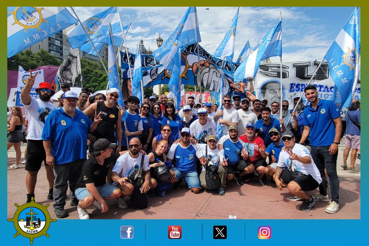 Aaemmercante's tweet photo. #AAEMM se movilizó hoy en el Congreso contra la reforma laboral, con la participación de nuestro Secretario General Raúl Huerta y numerosas compañeras y compañeros de nuestro sindicato. Rechazamos cualquier intento de debilitar los convenios colectivos, las obras sociales y las https://t.co/iKJVZaBPm5