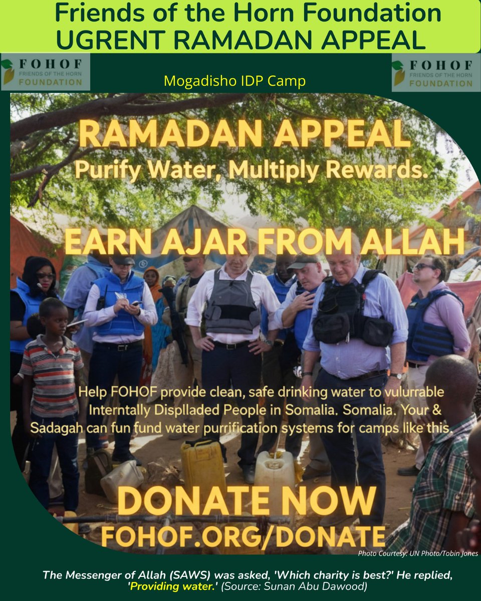 FOHOF_ORG's tweet photo. Ramadan donation has already started big thank you to our supporters. CLICK BELOW TO BE PART OF IT.
https://t.co/rdLNLtCQdD
#CleanWaterForAll #Somaliadrought #UNOCHASomalia #cleanwater https://t.co/51aZ7MY6cH