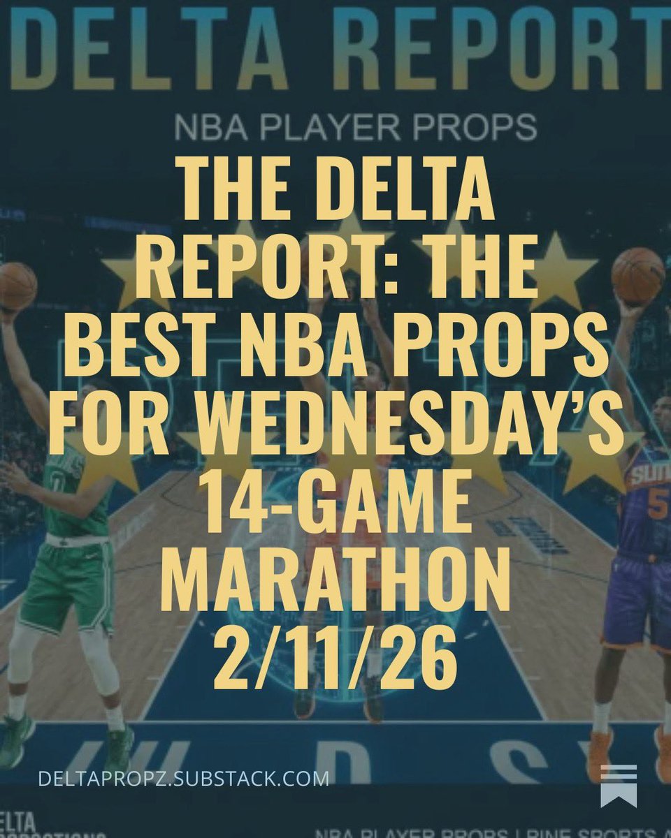 DeltaPropz's tweet image. #Gambling𝕏 Cash in on tonight’s NBA slate‼️

✅The latest edition of The Delta Report is LIVE, featuring the best player props, statistical edges, and expert analysis to help you beat the books📈📊

Don't place your bets without checking the data first:⬇️
open.substack.com/pub/deltapropz…