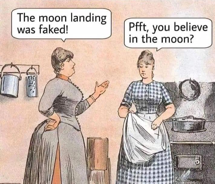 JoelWard2000's tweet photo. One is a moon landing denier and other is a flat earther. https://t.co/fhzuZOsVGW