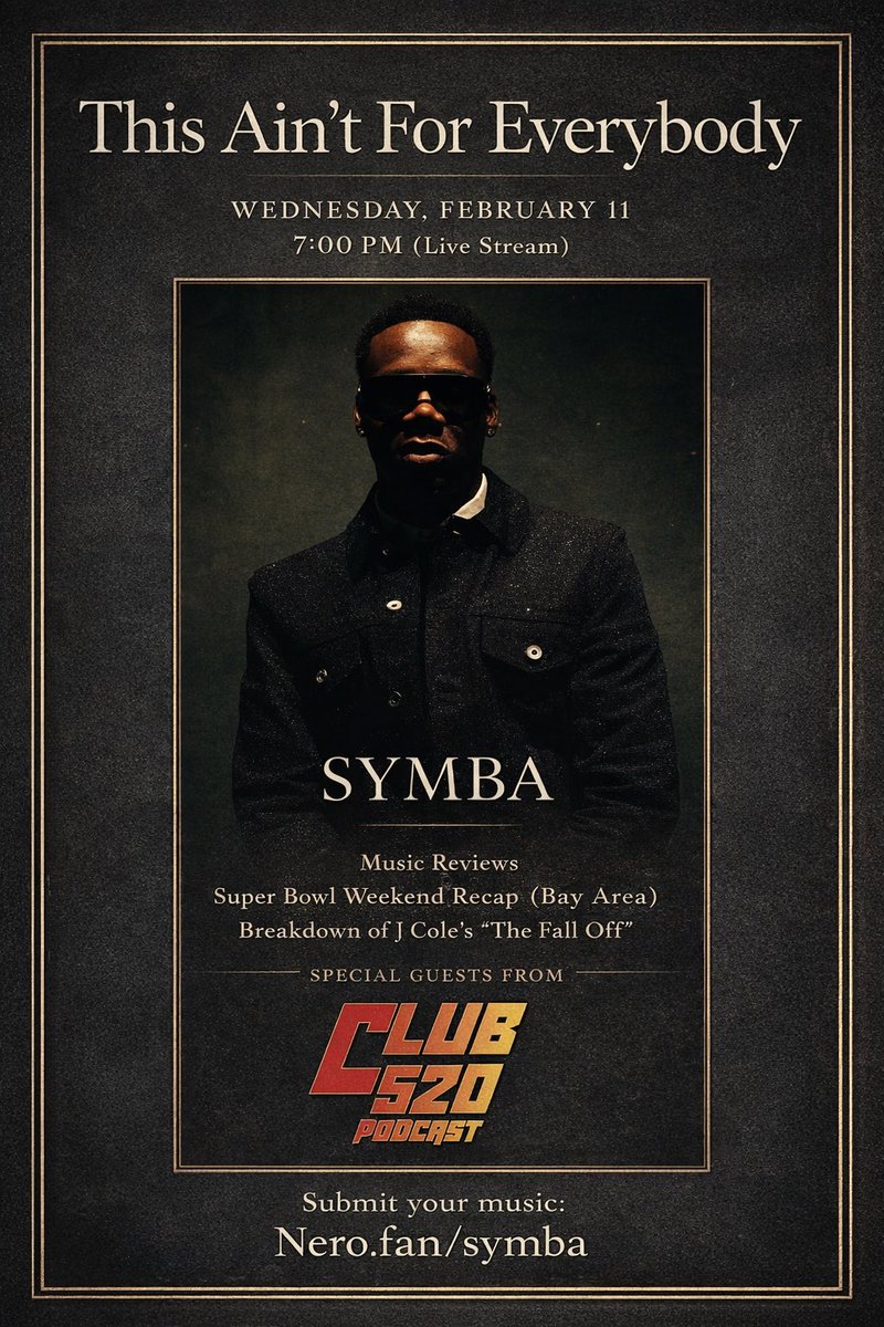 TheRealSymba's tweet photo. Back on stream tonight with my guys form @club520podcast 🔥🫡
Submit your music at https://t.co/0lSwByfRYj
#ThisAintForEverybody https://t.co/yfZ8HCNV9A
