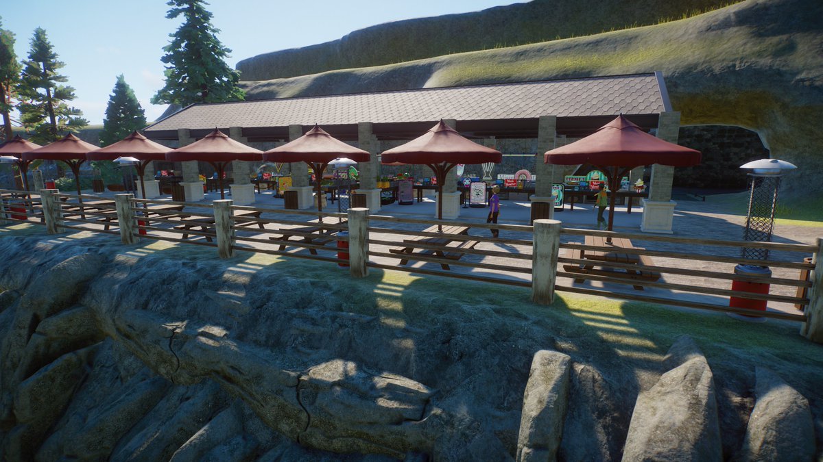 Thanks to everyone who stopped by monday and today for stream! I managed to nearly finish the farmer's market and coffee shop area. Hope to see yall next week sometime!