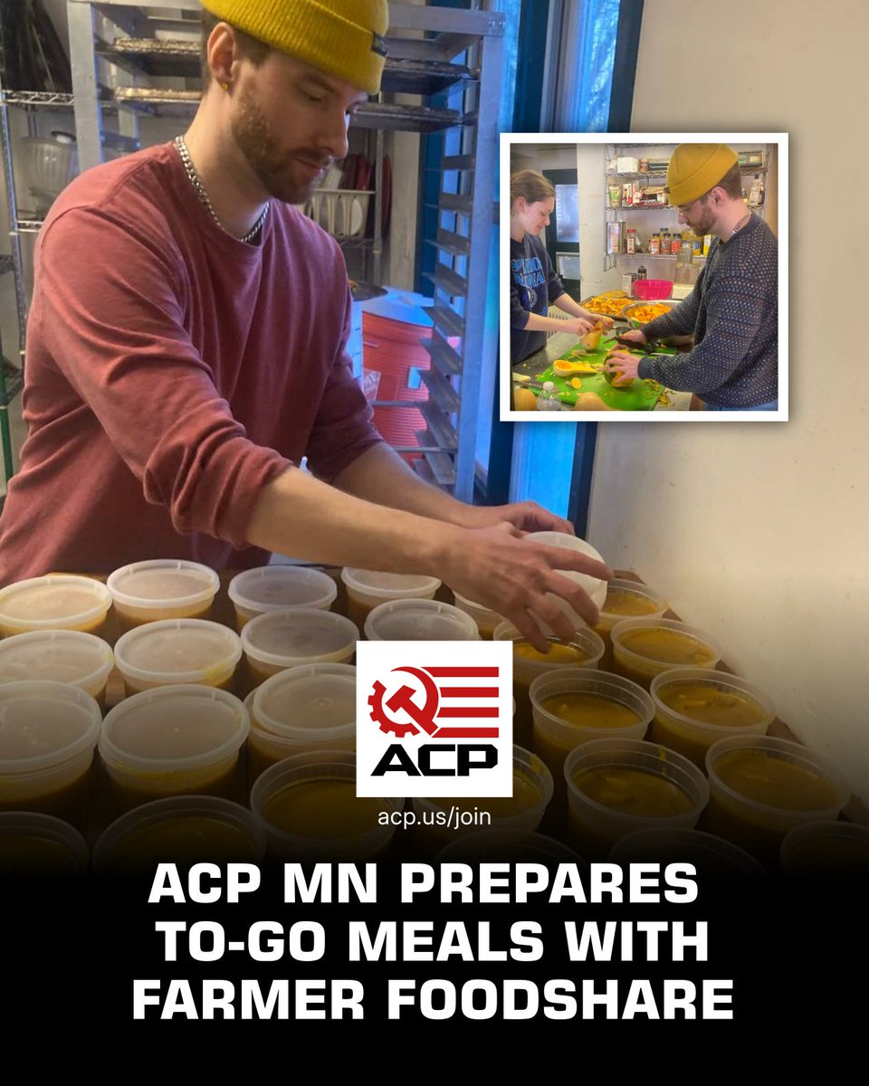 ACP_Minnesota's tweet photo. ACP MN recently partnered with Foxtail Farms to prepare butternut squash soup for dozens of families in need.

We will continue to serve our people and community organizations as they navigate increasing uncertainty.

Join today and help us bring the power of food production back to working people and to strengthen our food networks.
